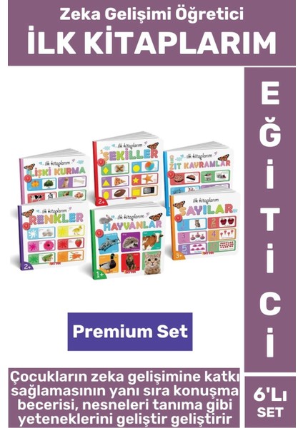 Eğlenceli Görsel Algı Konuşma Becerisi Nesneleri Tanıma Zeka Gelişim Eğitici 6'lı Set Ilk Kitaplarım