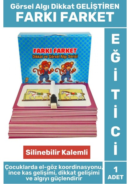 Premium Tüm Yaşlar Eğlenceli El-Göz Koordinasyonu Görsel Algı Dikkat Kavram Geliştiren Farkı Farket