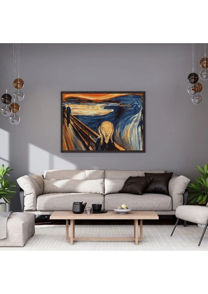 Çığlık Tablosu Sayılarla Boyama Seti, Hobi Seti, 40X50 Tablo, Fırça Boya Asma Aparatı Dahil, Hassas