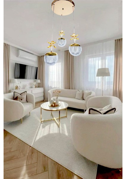 Buse 3lü Sarkıt Avize Modern Dekoratif Oturma Odası Koridor Salon Yatak Odası