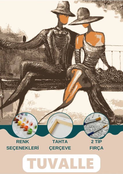 Ilk Buluşma Sayılarla Boyama Seti, Hobi Seti, 40X50 Tablo, Fırça Boya Asma Aparatı Dahil, Doğa, Aşk