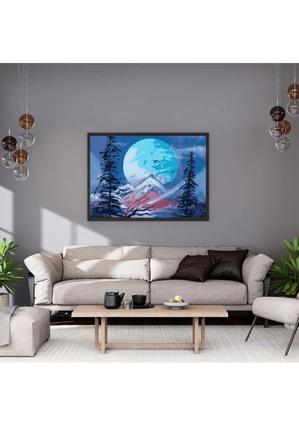 Mevsim Kış Sayılarla Boyama Seti, Hobi Seti, 40X50 Tablo, Fırça Boya Asma Aparatı Dahil, Karalama