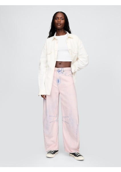 Kadın Açık Pembe High Rise Ultrasoft Horseshoe Jean Pantolon