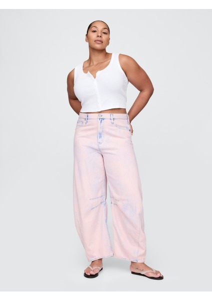 Kadın Açık Pembe High Rise Ultrasoft Horseshoe Jean Pantolon indirimleri