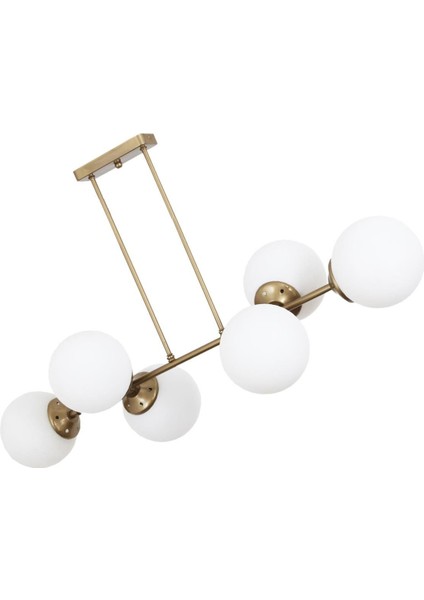 Aren 6 Lı Eskitme Avize-Beyaz Camlı Dekoratif Tasarım Yatak Odası Mutfak Salon Avize modelleri