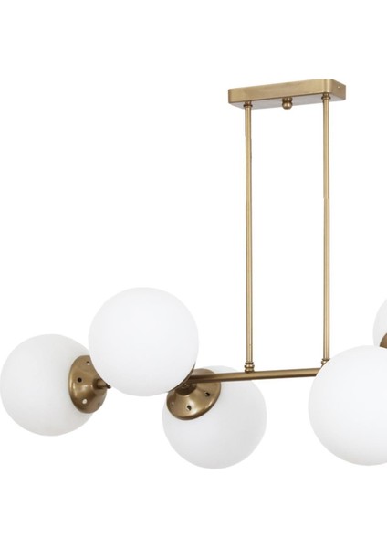 Aren 6 Lı Eskitme Avize-Beyaz Camlı Dekoratif Tasarım Yatak Odası Mutfak Salon Avize fırsatları