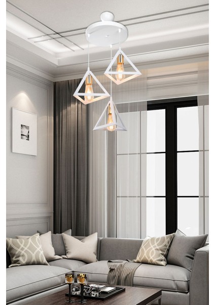 Beyaz Sarkıt Avize Yatak Odası Salon Mutfak Koridor Lamba