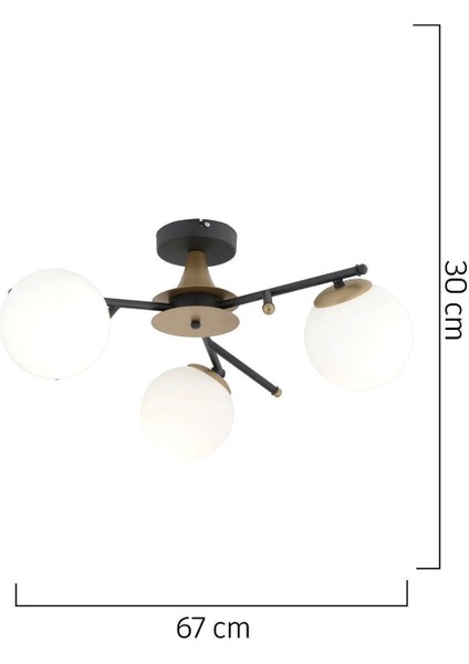 Peyda 3'lü Siyah Eskitme Beyaz Camlı Modern Koridor Yatak Odası Salon Avize indirimleri