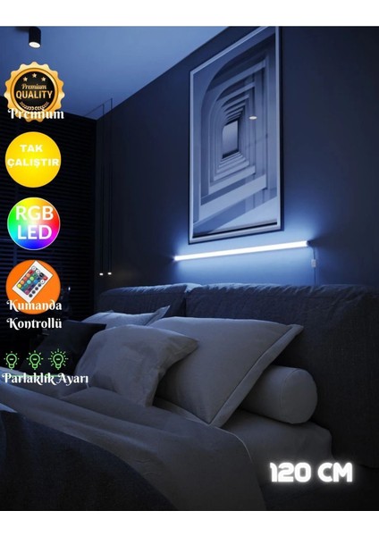 Uzaktan Kumandalı Rgb LED Abajur Aplik Gece Lambası Kumandali -