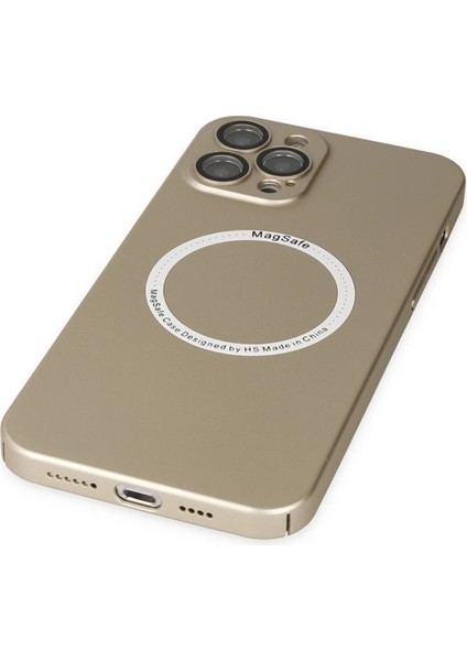 Apple iPhone 12 Pro Max Kılıf Jack Magneticsafe Lens Silikon - Gold Gnzrz