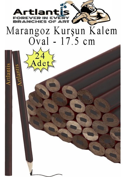 Marangoz Kalem Siyah Oval 24 Adet 1 Paket Kalın Oval Marangoz Inşaat Kalemi Aşap Beton Işaretleme Kalemi Kalın Kalem