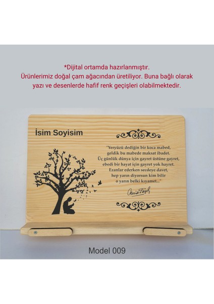 Münzevi İsme Özel Masaüstü Rahle/kitap Okuma STANDI-MODEL009