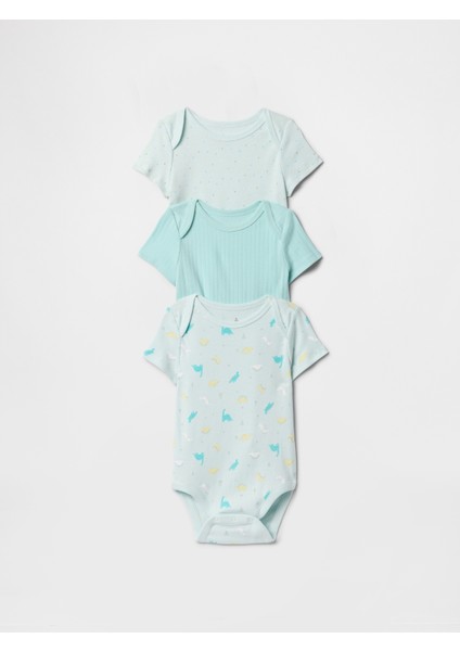 Bebek Mavi 3'lü Bodysuit Seti