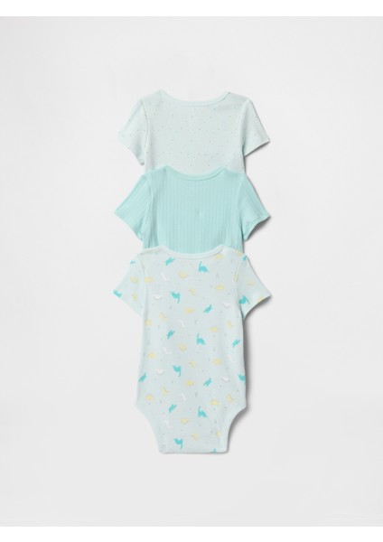 Bebek Mavi 3'lü Bodysuit Seti