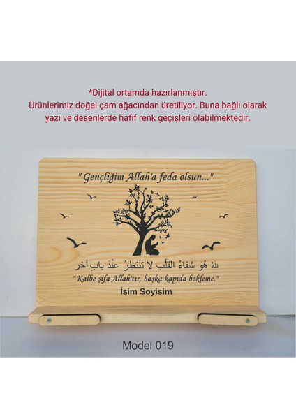 Münzevi İsme Özel Masaüstü Rahle/kitap Okuma STANDI-MODEL019