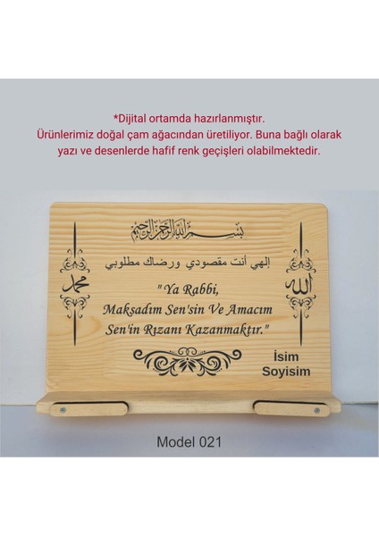 Münzevi İsme Özel Masaüstü Rahle/kitap Okuma STANDI-MODEL021