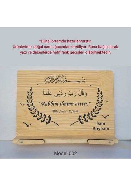 Münzevi İsme Özel Masaüstü Rahle/kitap Okuma STANDI-MODEL002