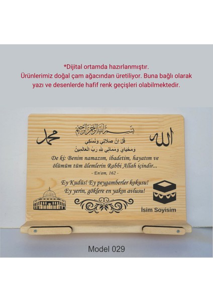 Münzevi İsme Özel Masaüstü Rahle/kitap Okuma STANDI-MODEL029