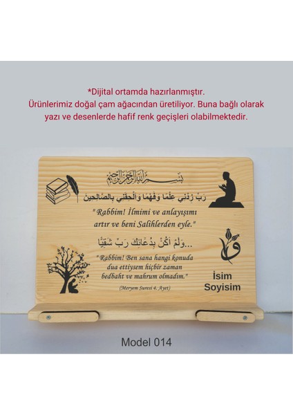 Münzevi İsme Özel Masaüstü Rahle/kitap Okuma STANDI-MODEL014