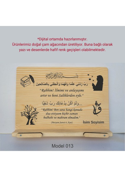 Münzevi İsme Özel Masaüstü Rahle/kitap Okuma STANDI-MODEL013