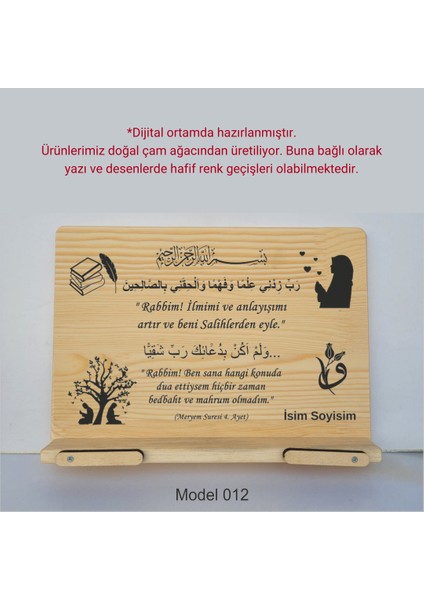 Münzevi İsme Özel Masaüstü Rahle/kitap Okuma STANDI-MODEL012