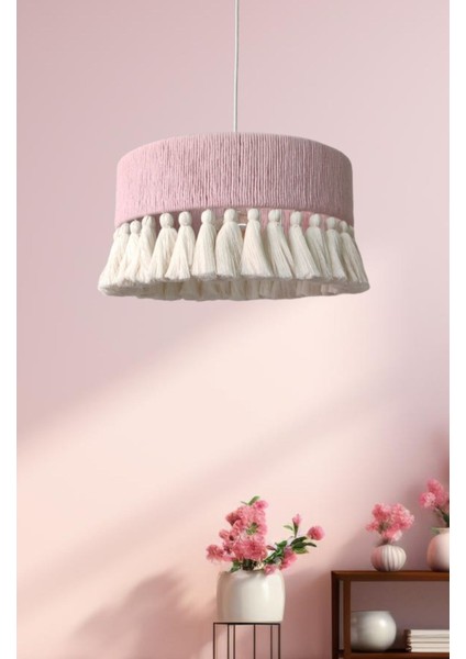 Lagertha Pembe Avize, Salon Avize, Yatak Odası Avize, Çocuk Odası Avize, Bohem Avize