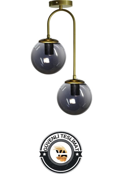 Otal - Eskitme - 2'li Modern Avize Füme Cam - Oturma Odası - Salon - Yatak Odası - Mutfak fırsatları