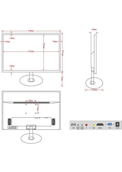LED19HV 19'' 5ms LED Ekran Monitör