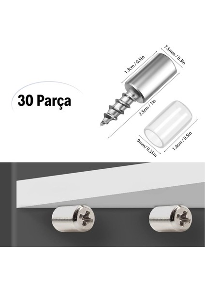 ® 30 Adet Dayanıklı Metal Raf Tutucu Raf Pimi