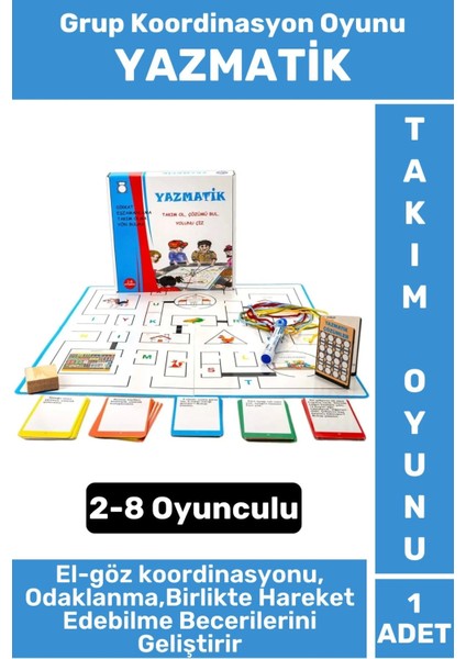 Premium Eğlenceli El-Göz Koordinasyon Takım Olabilme Beceri Geliştirici Grup Oyunu Yazmatik