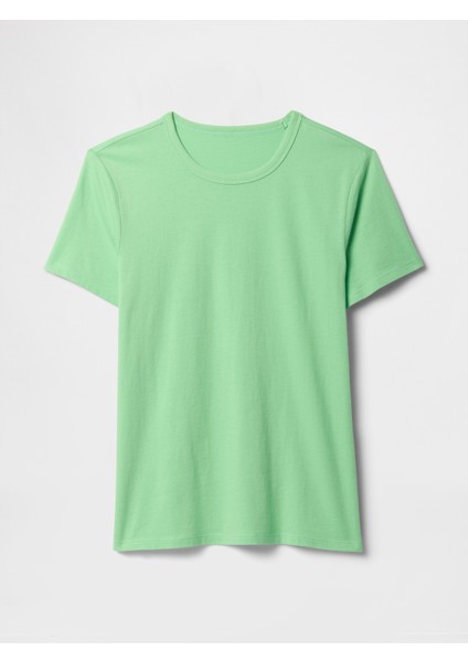 Kadın Yeşil Bisiklet Yaka T-Shirt fiyatları