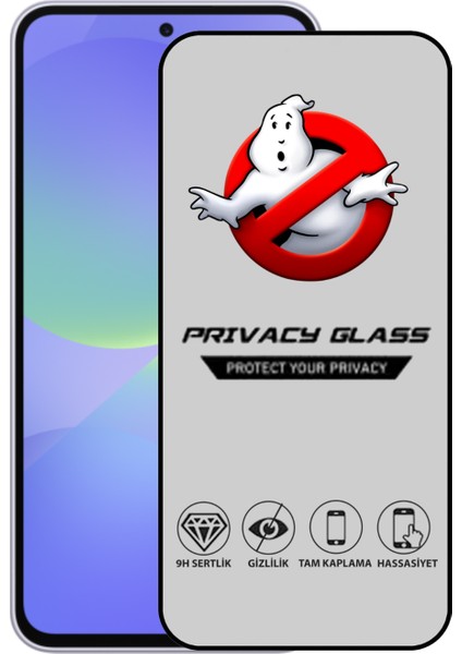 Samsung Galaxy A36 ile Uyumlu Tam Kaplayan Privacy Hayalet Temperli Ekran Koruycu Cam