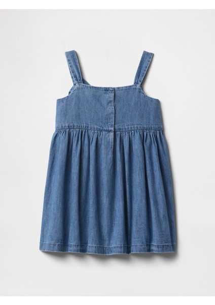 Kız Bebek Mavi Fiyonk Denim Elbise fiyatları