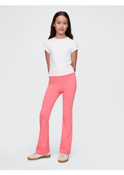 Kız Çocuk Pembe Flare Legging Tayt