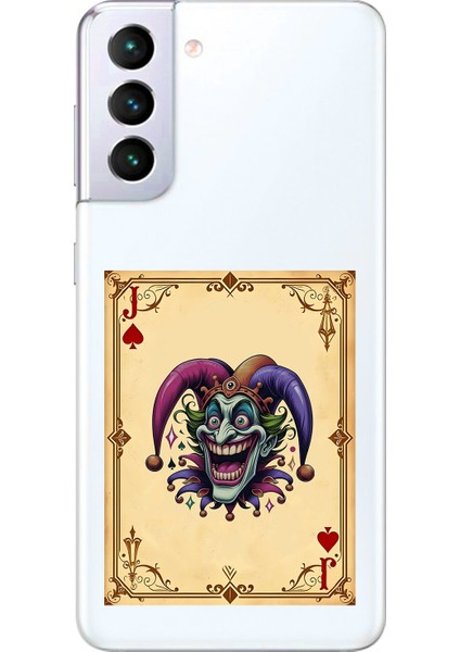 Samsung Galaxy S21+ Uyumlu Şeffaf Kılıf Kartlar Joker 2 Tasarımlı