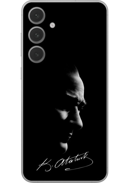 Samsung Galaxy S24+ Uyumlu Şeffaf Kılıf Atatürk 1 Tasarımlı