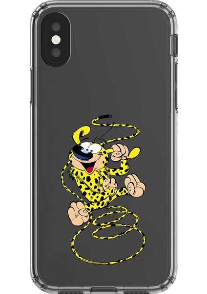 iPhone Xs Uyumlu Şeffaf Kılıf Cartoon Marsupilami 9 Tasarımlı