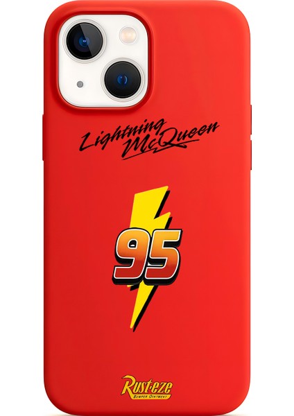 iPhone 13 Mini ile Uyumlu Kırmızı Lansman Kılıf Mcqueen Tasarımlı