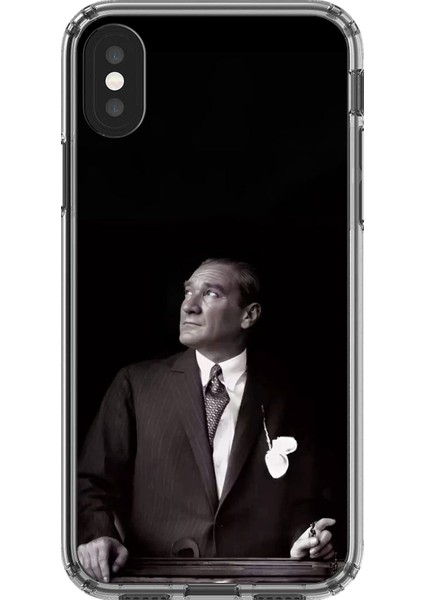 iPhone Xs Uyumlu Şeffaf Kılıf Atatürk 3 Tasarımlı