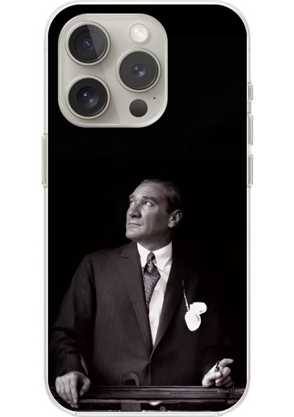 iPhone 13 Pro Uyumlu Şeffaf Kılıf Atatürk 3 Tasarımlı