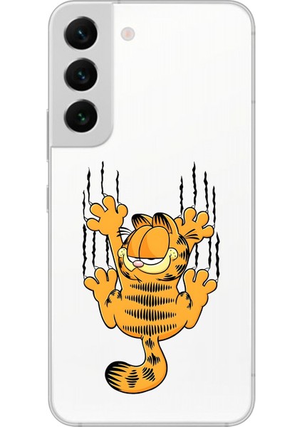 Samsung Galaxy S22+ Uyumlu Şeffaf Kılıf Cartoon Garfield 4 Tasarımlı