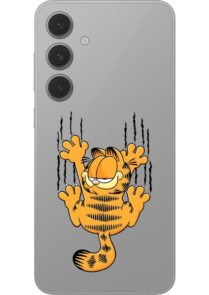 Samsung Galaxy S24+ Uyumlu Şeffaf Kılıf Cartoon Garfield 4 Tasarımlı