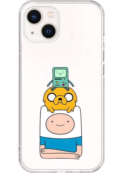 iPhone 14 Uyumlu Şeffaf Kılıf Cartoon Adventure Time 1 Tasarımlı