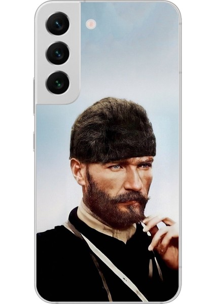 Samsung Galaxy S22+ Uyumlu Şeffaf Kılıf Atatürk 2 Tasarımlı