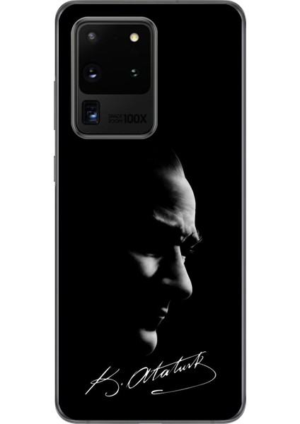 Samsung Galaxy S20 Ultra Uyumlu Şeffaf Kılıf Atatürk 1 Tasarımlı