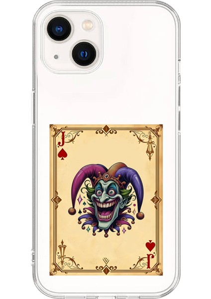 iPhone 15 Uyumlu Şeffaf Kılıf Kartlar Joker 2 Tasarımlı