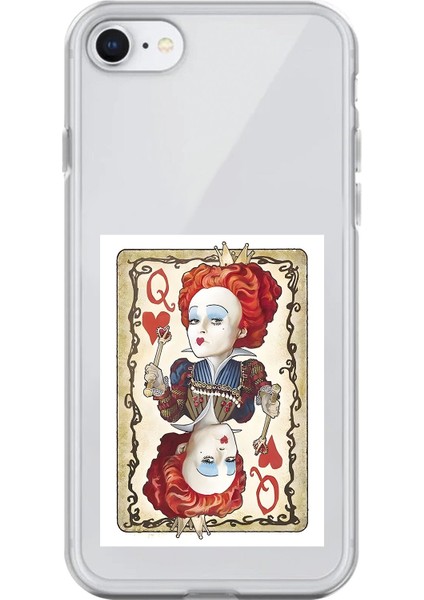 iPhone 6 Plus Uyumlu Şeffaf Kılıf Kartlar Queen 3 Tasarımlı