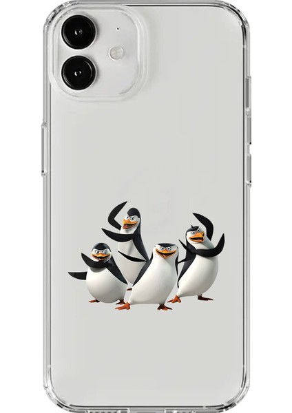 iPhone 12 Uyumlu Şeffaf Kılıf Cartoon Madagaskar Penguenleri 8 Tasarımlı