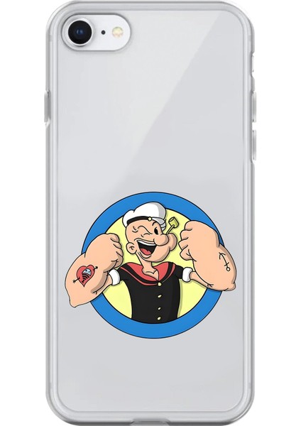 iPhone 8 Uyumlu Şeffaf Kılıf Cartoon Popeye 12 Tasarımlı
