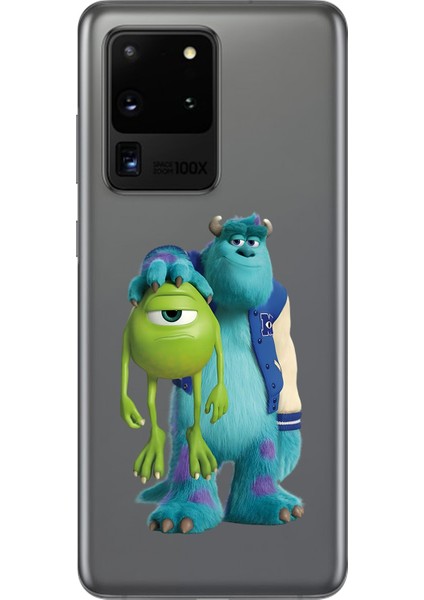 Samsung Galaxy S20 Ultra Uyumlu Şeffaf Kılıf Cartoon Sevimli Canavarlar 15 Tasarımlı